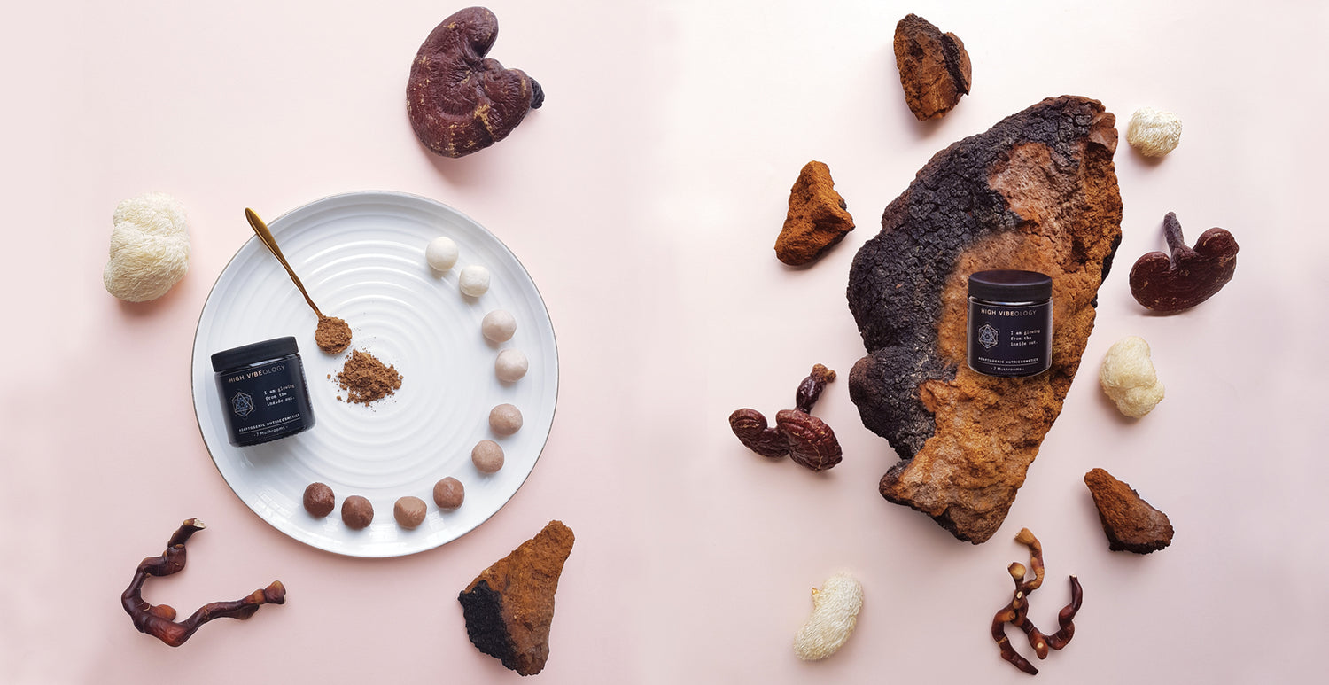 High Vibeology adaptogenen nutricosmetics en medicinale paddenstoelen