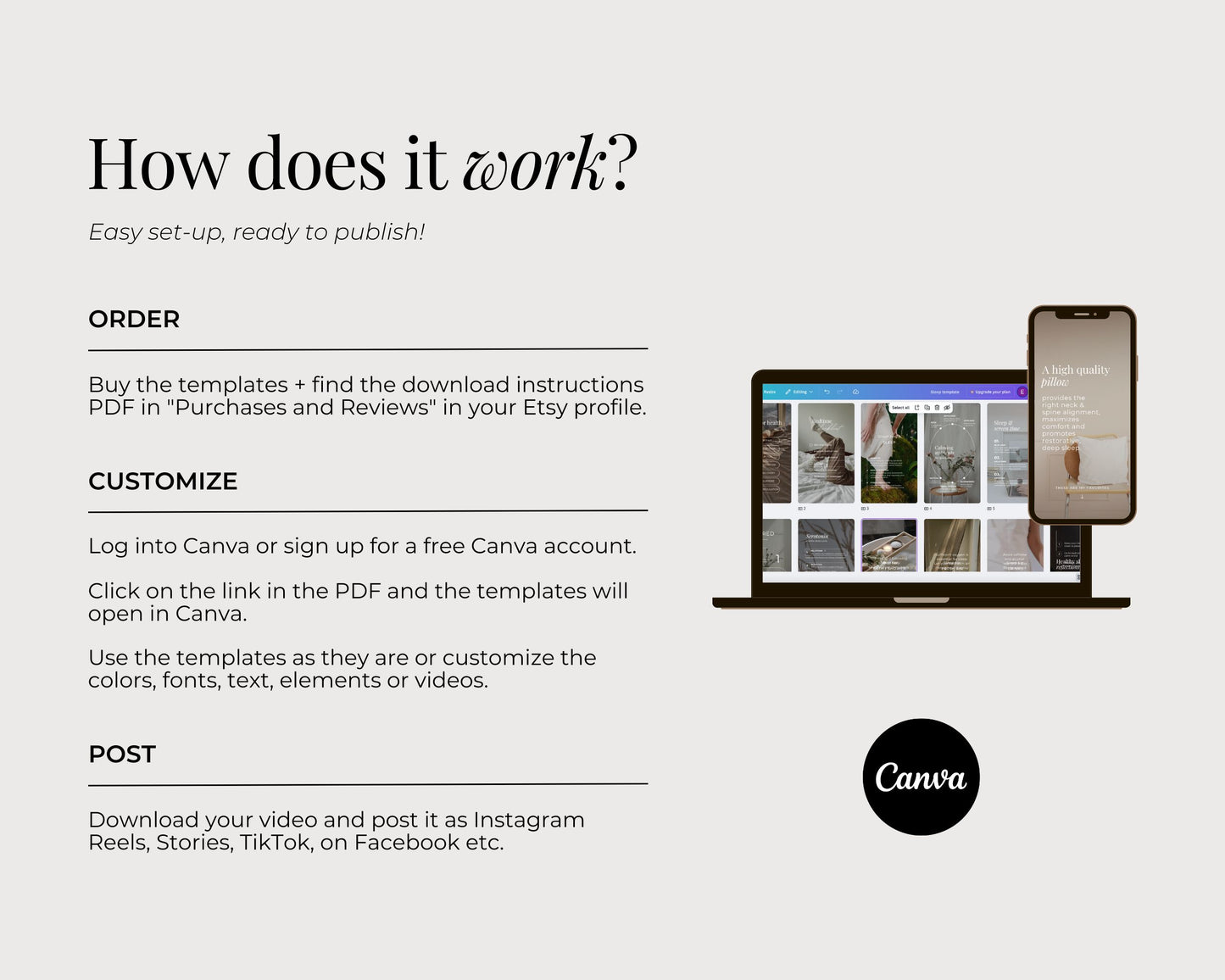 Sleep Wellness Instagram reels, Canva social media video templates