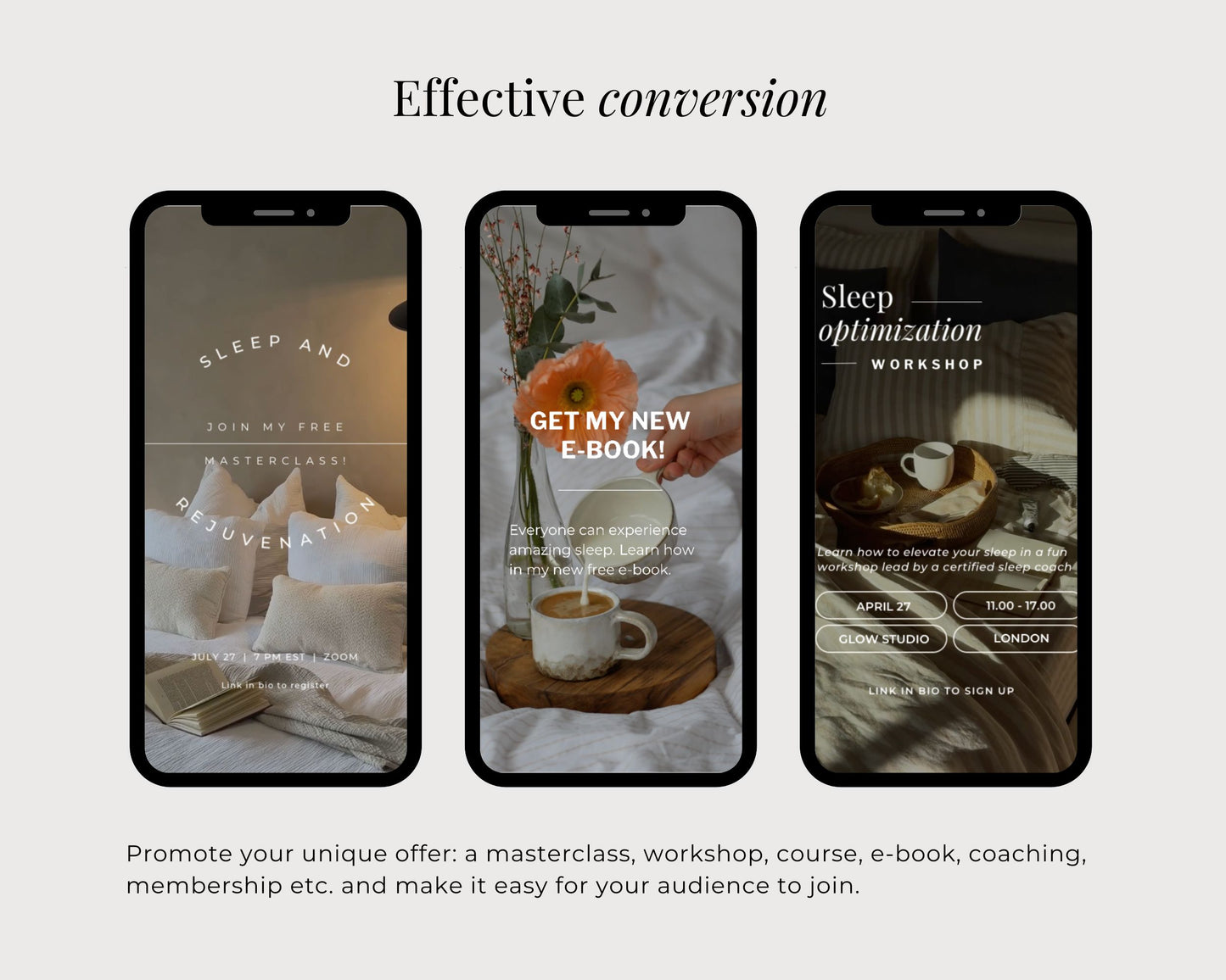 Sleep Wellness Instagram reels, Canva social media video templates