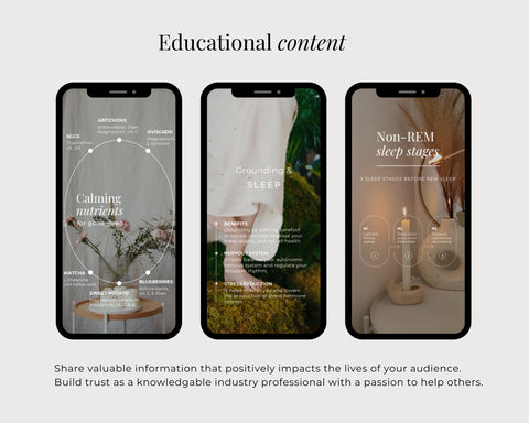 Sleep Wellness Instagram reels, Canva social media video templates