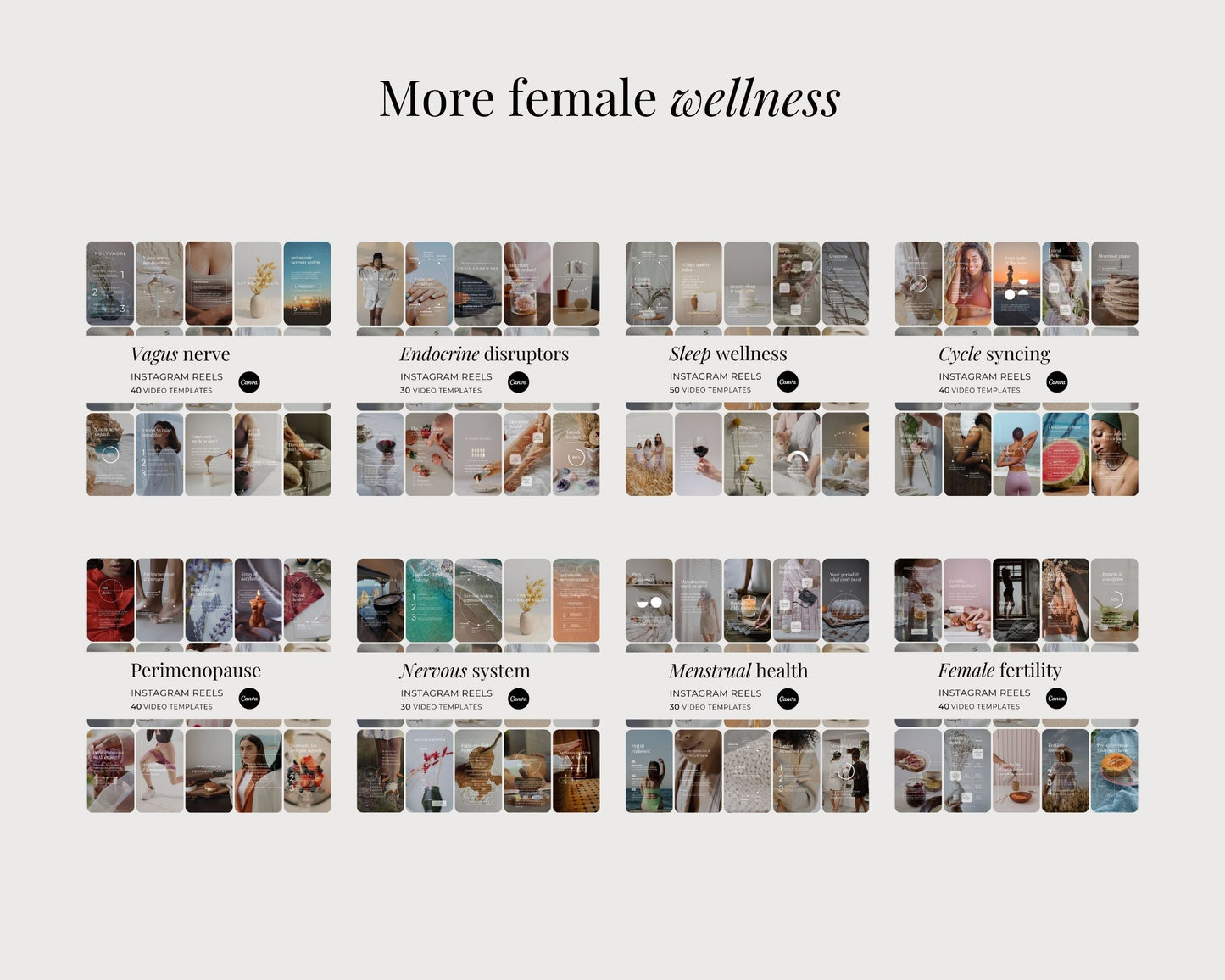 Sleep Wellness Instagram reels, Canva social media video templates