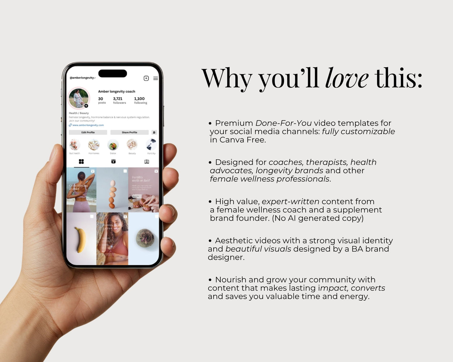 Sleep Wellness Instagram reels, Canva social media video templates