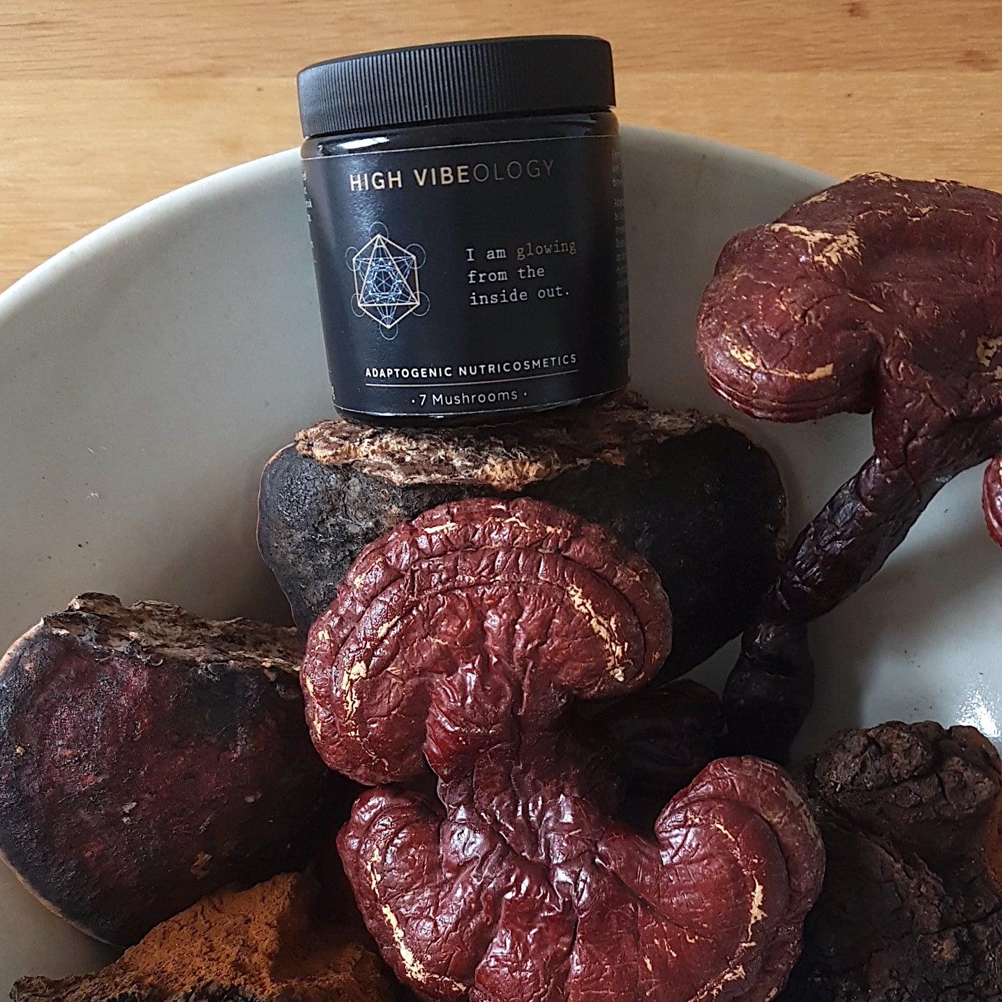 I am glowing adaptogenen nutricosmetics voor de huid met Reishi - High Vibeology