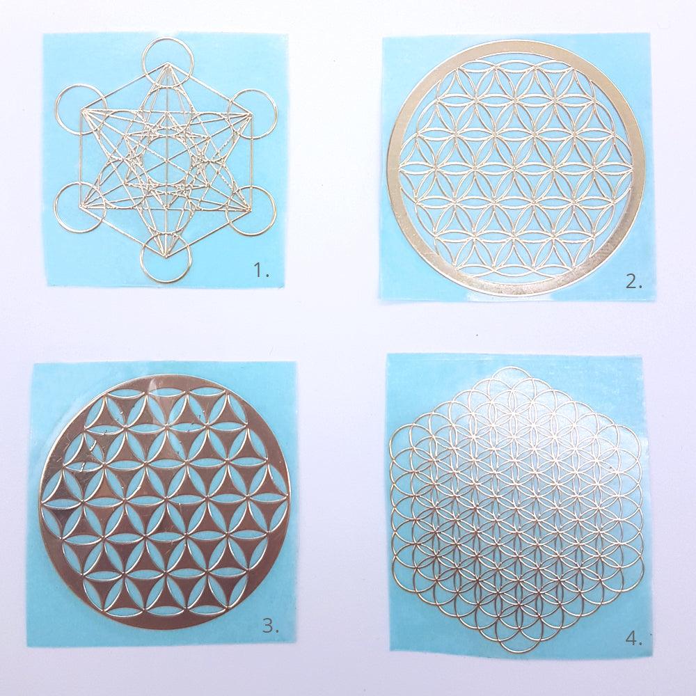 Sacred Geometry Sticker Flower of Life Metatron's cube gold - High Vibeology
